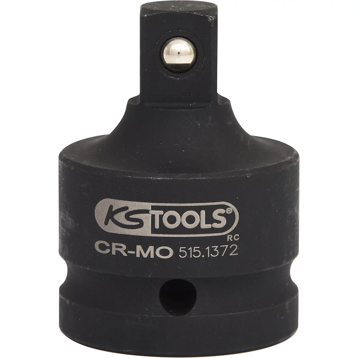 Schwarzer Werkzeugadapter mit KS TOOLS-Logo und Bezeichnung CR-MO 515.1372.